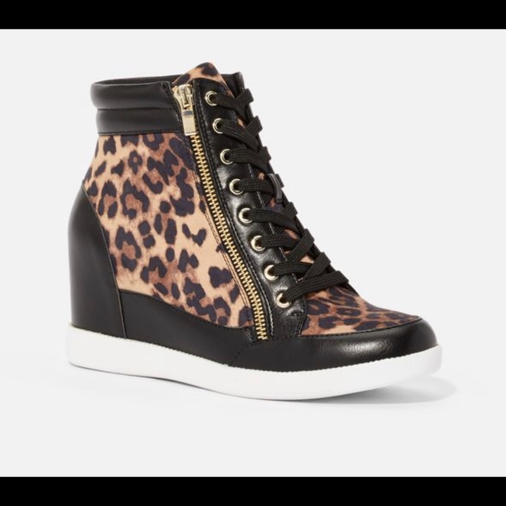 The cool girl leopard wedge sneaker